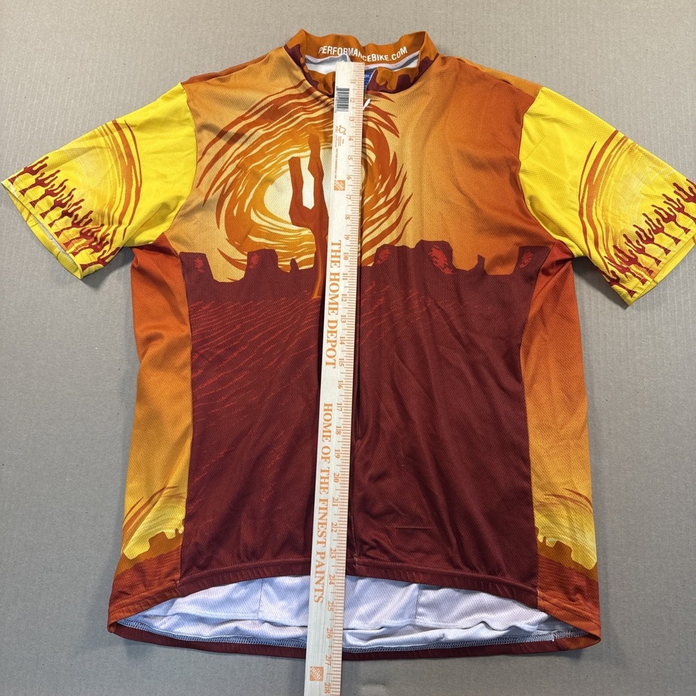 Vtg 90s Performance Cycling Jersey - XXL - Desert Graphic, Made in USA - Picture 5 of 8